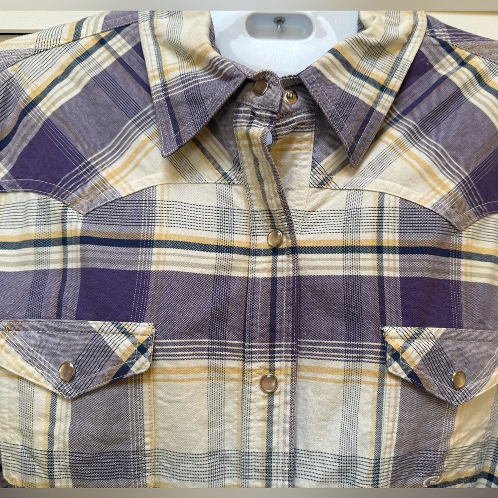 Roper Purple and Cream Plaid Shirt